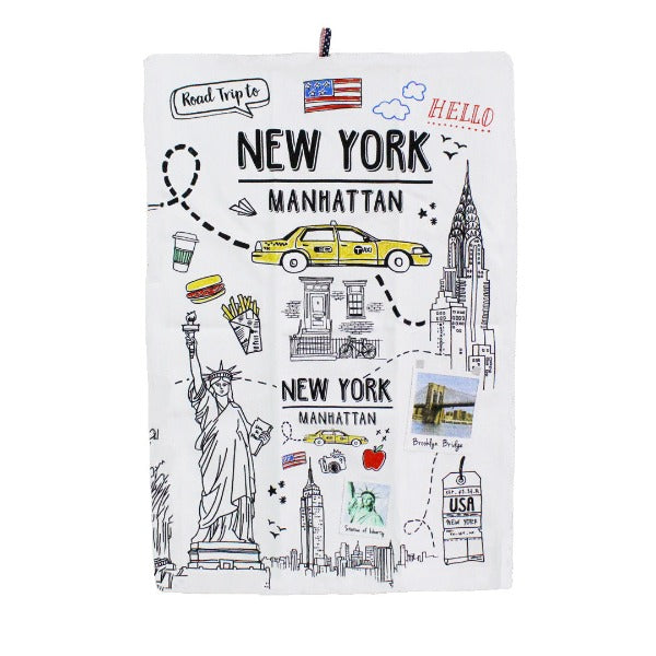 Staple Themes of New York Tea Towel | NYC Gift Shop Exclusive