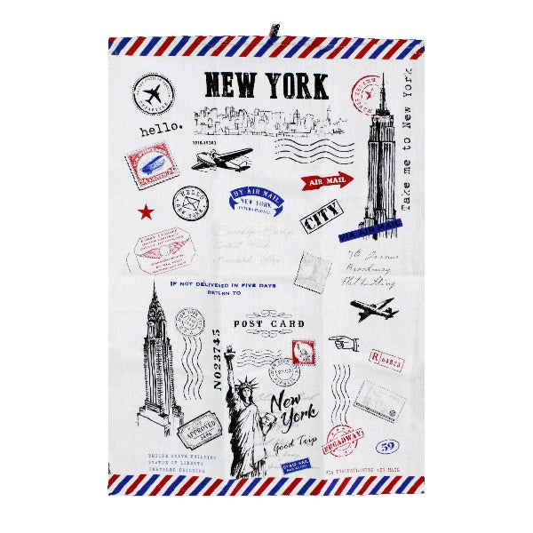 Postal Travel New York Tea Towel | NYC Gift Shop Exclusive