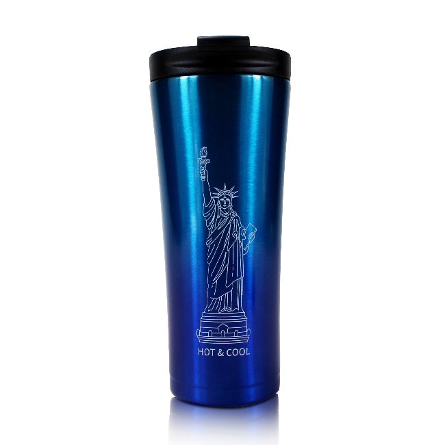 20oz. Fluorescent Blue Hot & Cold New York Thermos | NYC Gift Shop Classic