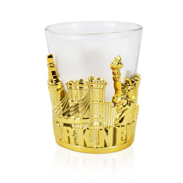 Metallic Skyline "NEW YORK" 3D NYC Souvenir Shot Glass | New York Gift