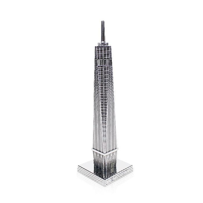 9in Full Metal One World Trade Center Model Statuette | Freedom Tower Statue Model