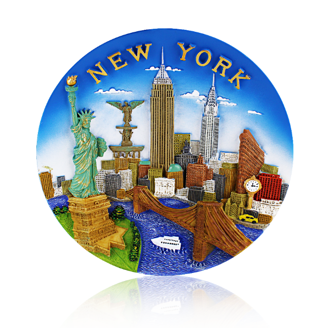 Full Color Dreams "NEW YORK" Skyline Collectible Ceramic Plate