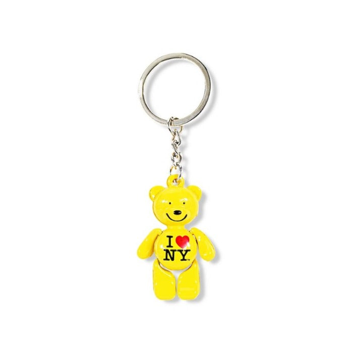 4D "I love NY" Teddy Bear Keychain W/ Mobile Limbs
