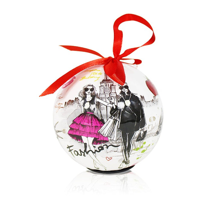 Light Up Sphere New York City Monuments Christmas Ornament (2.5x2.5in)