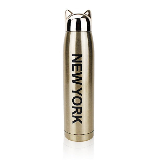 20oz Metallic Fox "NEW YORK" Hot & Cold Beverage Thermos | New York City Souvenir