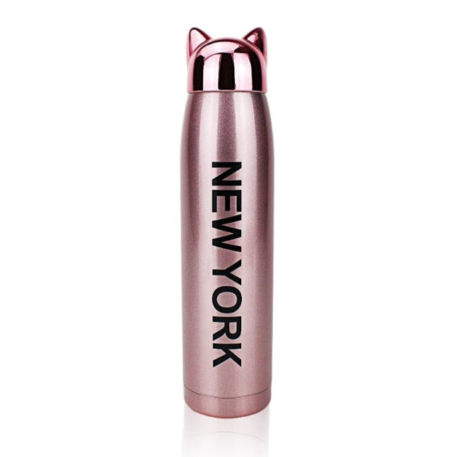 20oz Metallic Fox "NEW YORK" Hot & Cold Beverage Thermos | New York City Souvenir