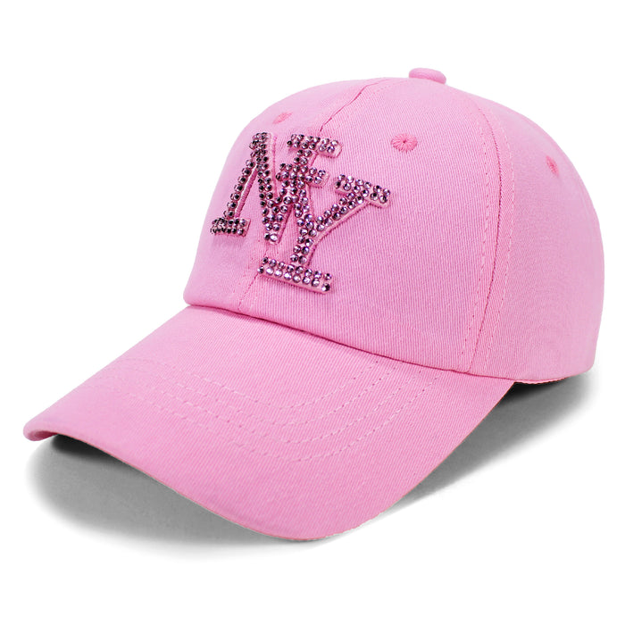 Ladies Rhinestone NY Hat | New York Hat For Women (3 Sizes)