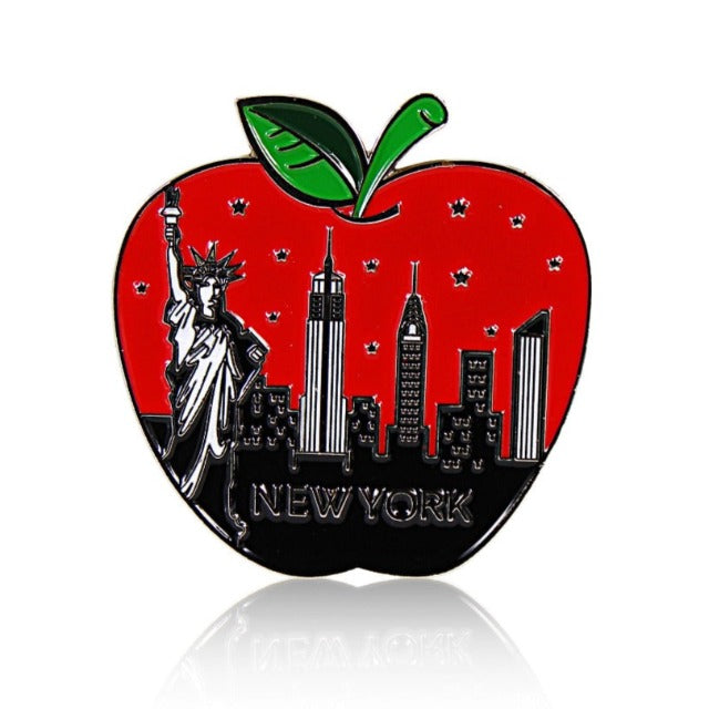The Big Apple "NEW YORK" Acrylic Enamel Metal Fridge Magnet