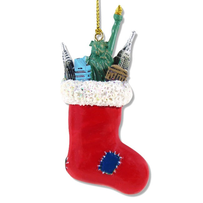 Holiday Stocking Monuments of New York Ornament