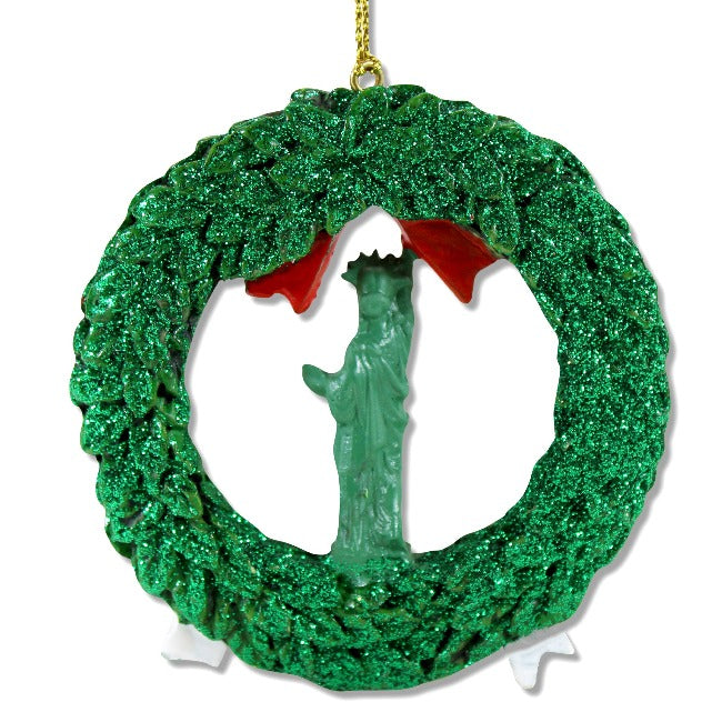 Holiday Wreath Statue of Liberty Ornament (3x3in)
