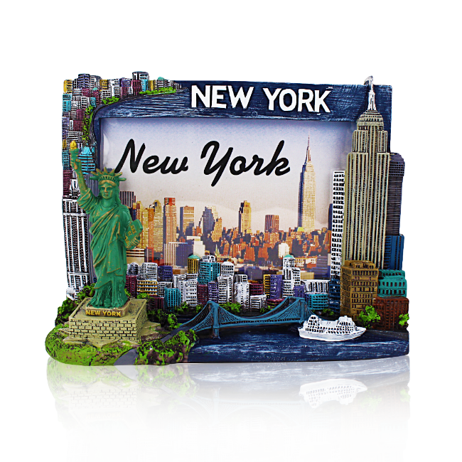 Liberty City "NEW YORK" Monuments Sculpture NYC Picture Frame | New York City Souvenir | NYC Souvenir Travel Gift