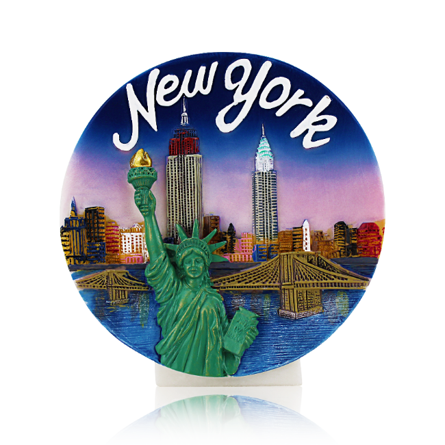 Ceramic "NEW YORK" Skyline Collectible Plate | New York Gift