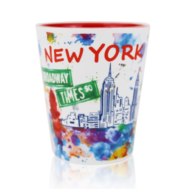 Splash of Color "NEW YORK" Mural Ceramic Shot Glass