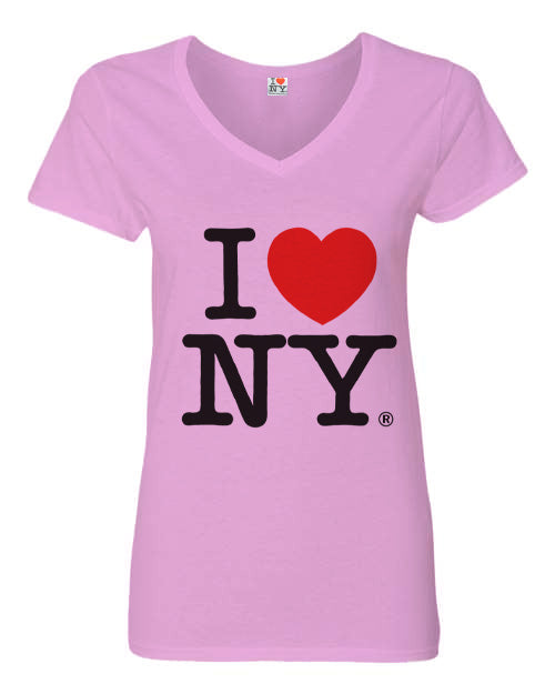 I Love NY Curve Fit Women's V-Neck T-Shirt | I Heart NY T Shirt | NYC Clothing (7 Colors)