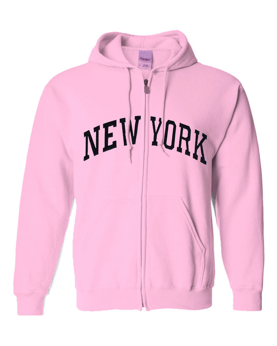 Embroidered Grayscale Zip-up New York Hoodie | NYC Hoodie (6 Colors)