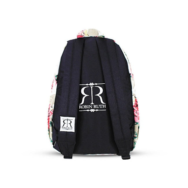 Floral "New York City" Monogram Canvas NYC Backpack (13x17in)
