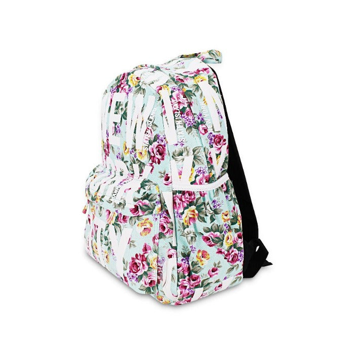 Floral "New York City" Monogram Canvas NYC Backpack (13x17in)