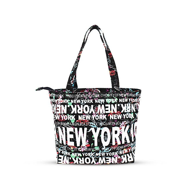 Floral "New York" Monogram Canvas New York Totebag | New York Bag | NY Purse (13x10in)