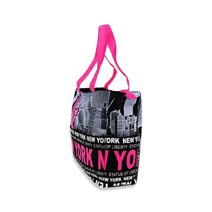 Liberty Skyline "New York" Monogram Canvas New York Totebag | NY Purse | New York Handbag (18x11in)
