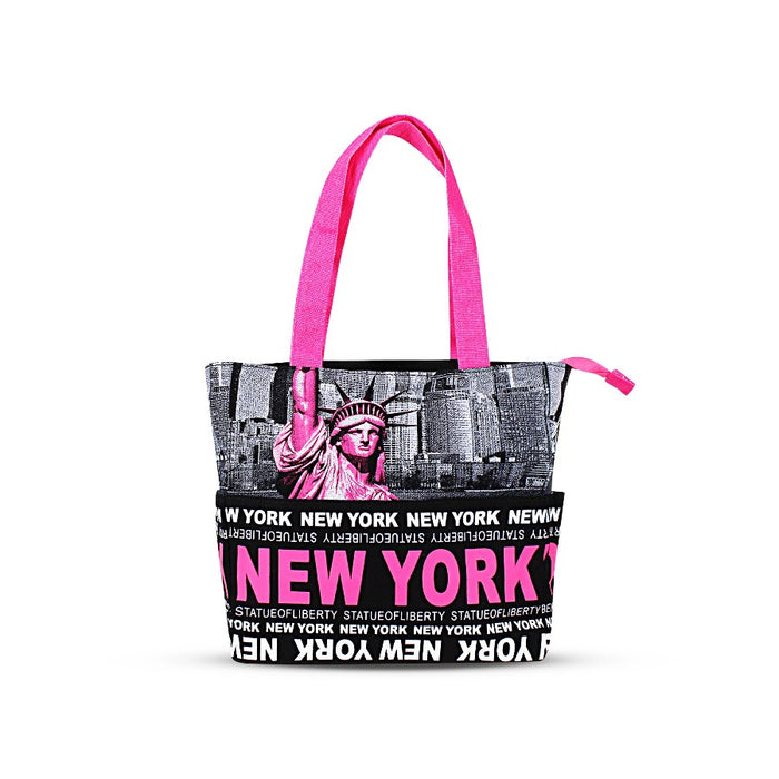 Liberty Skyline "New York" Monogram Canvas New York Totebag | NY Purse | New York Handbag (13x10in)
