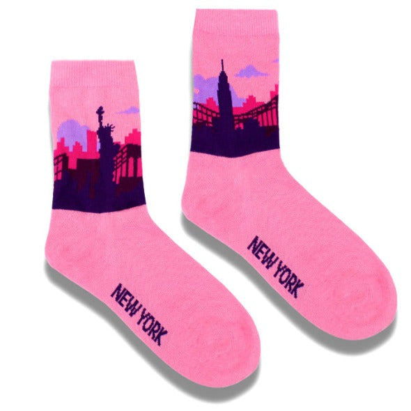 Mid-Calf Skyline New York Socks (2 Colors) | Soft NYC Socks