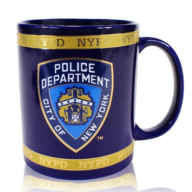 20oz. NYPD Mug Blue w/ Gold Trim (3 Sizes)