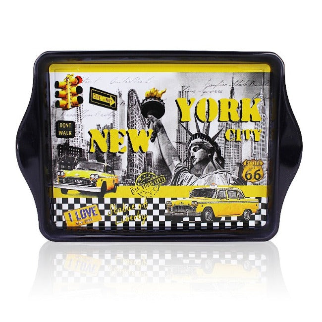 Decorative Serving Tray "NEW YORK" Yellow Cab Taxi Theme (7.5x5.5in)