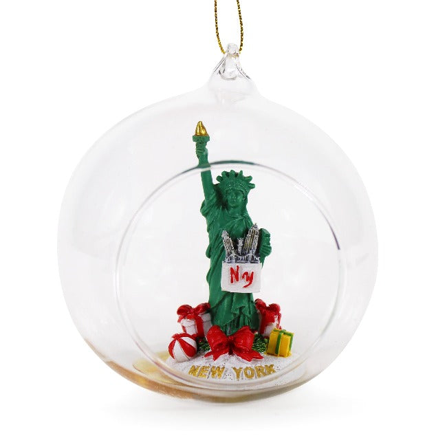 Glass Globe Statue of Liberty Christmas Ornament (3 Sizes)