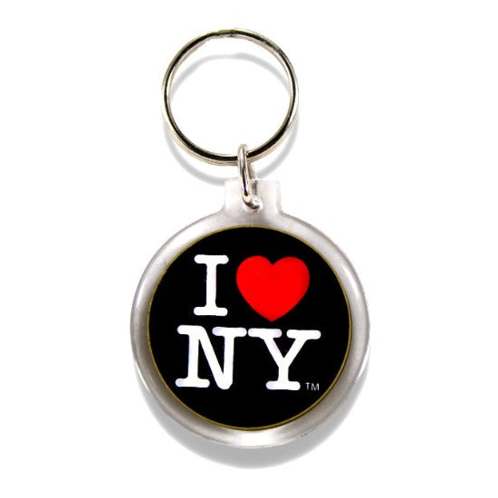 Circular "I Love NY" Plastic Keychain | NYC Souvenir