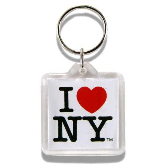 Square "I Love NY" Plastic Keychain | NYC Souvenir