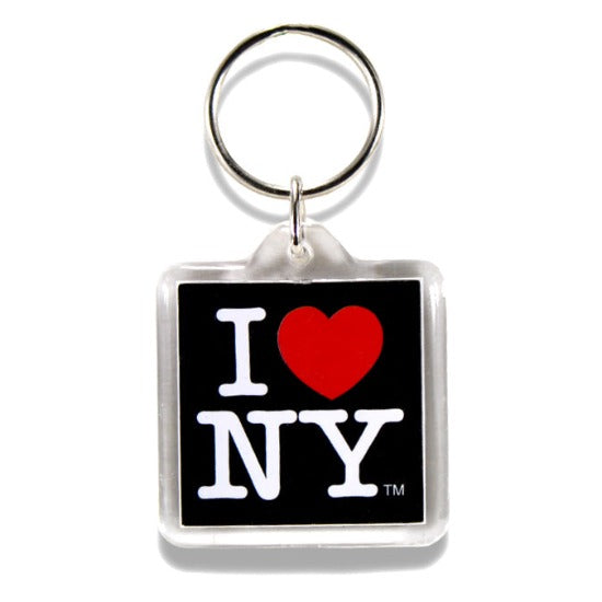 Square "I Love NY" Plastic Keychain | NYC Souvenir