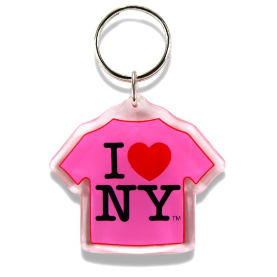 T-Shirt "I Love NY" Plastic Keychain | NYC Souvenir (5 Colors)