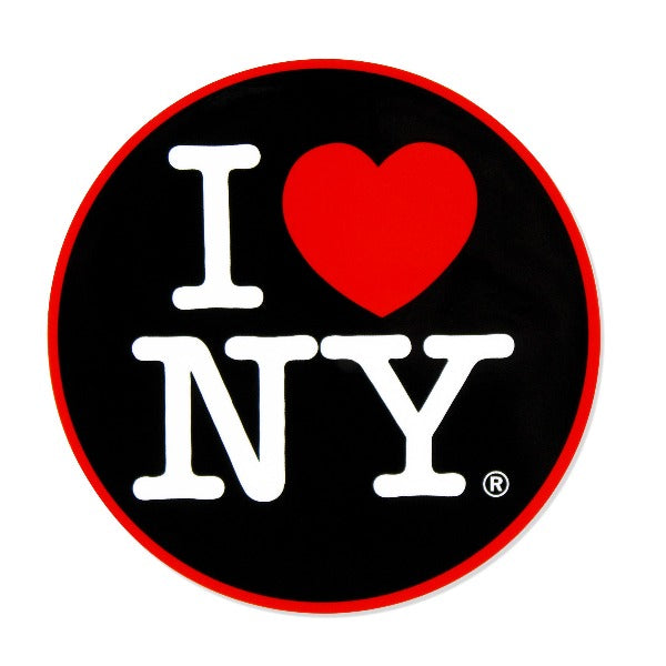 3x3in Circular I Love NY White w/ Red Trim New York Sticker | I Love New  York Souvenirs