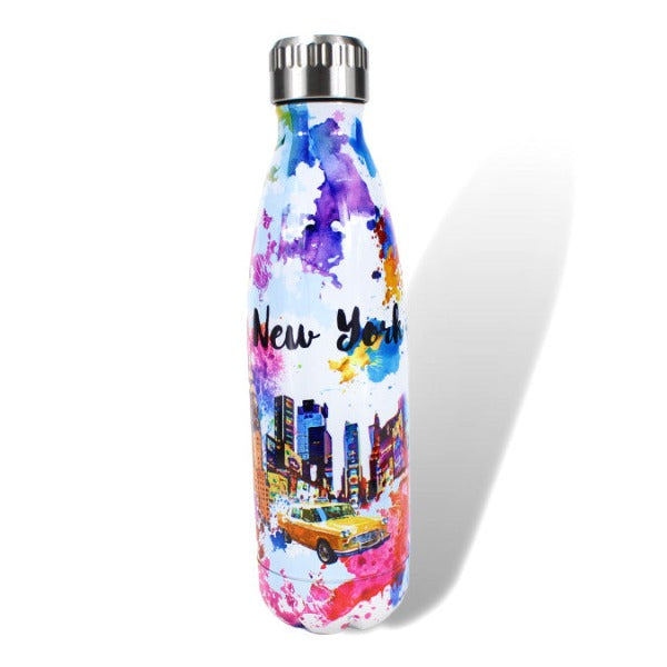 20oz Paint Splatter Monuments of New York Bottle