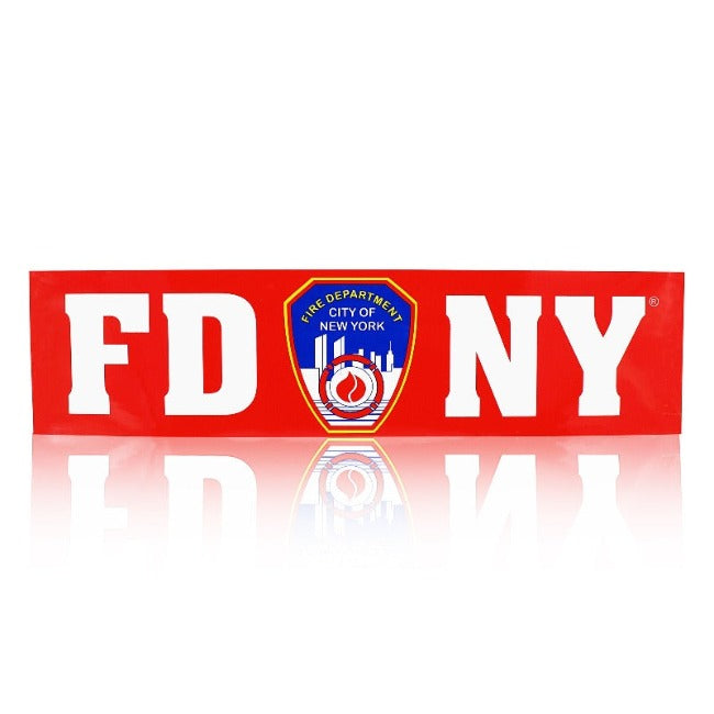 6x1.5in Bumper Sticker Red "FDNY" Fire Department New York Sticker