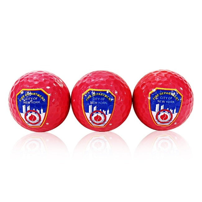 New York Fire Department "FDNY" Themed Golf Ball Set | New York Souvenir Golf Balls (3 Count)