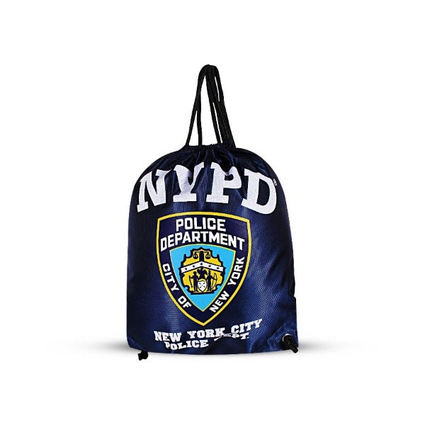 NYPD "New York City Police Dept." Nylon Drawstring NYC Backpack (14x18in)
