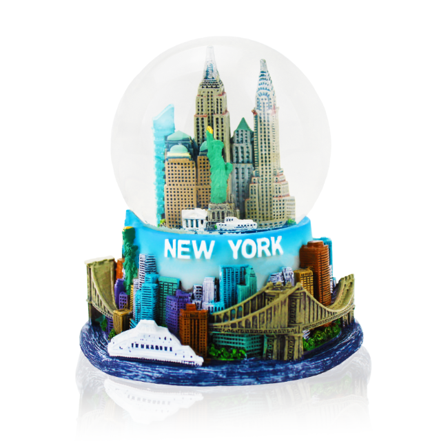 Musical Bridge-scape Manhattan "NEW YORK" Snow Globe | New York City Souvenir (3 Sizes)