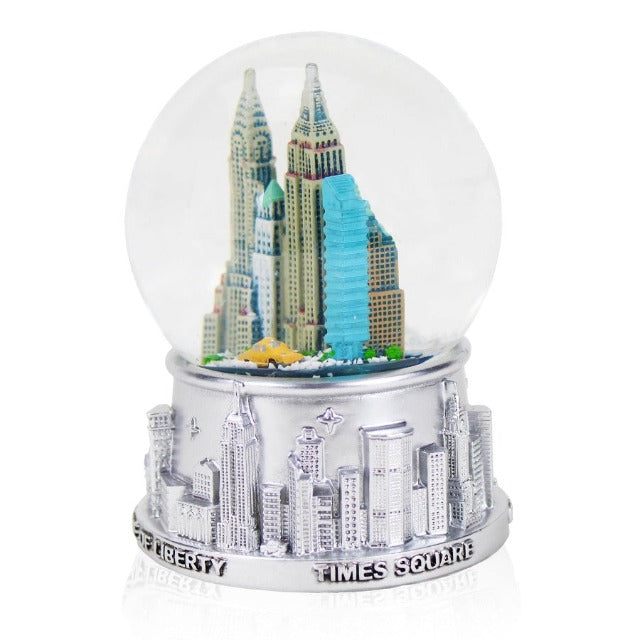 65MM Silver Skyline "NEW YORK City" Snow Globe | NYC Snow Globe | New York Souvenir
