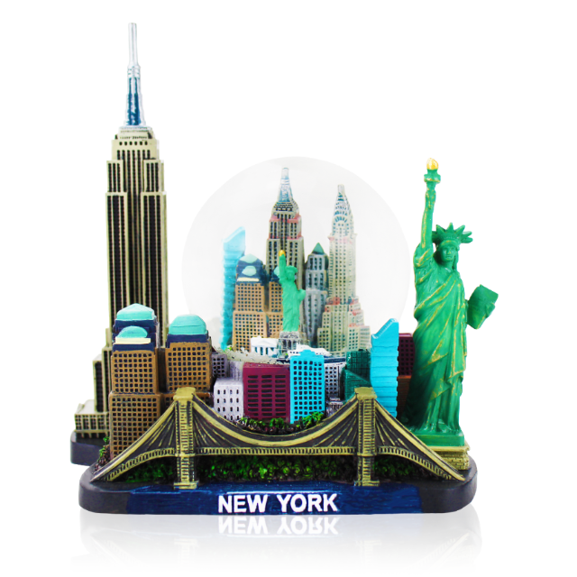 45MM or 65MM  4D-Base Cityscape "NEW YORK" Empire State Building Snow Globe