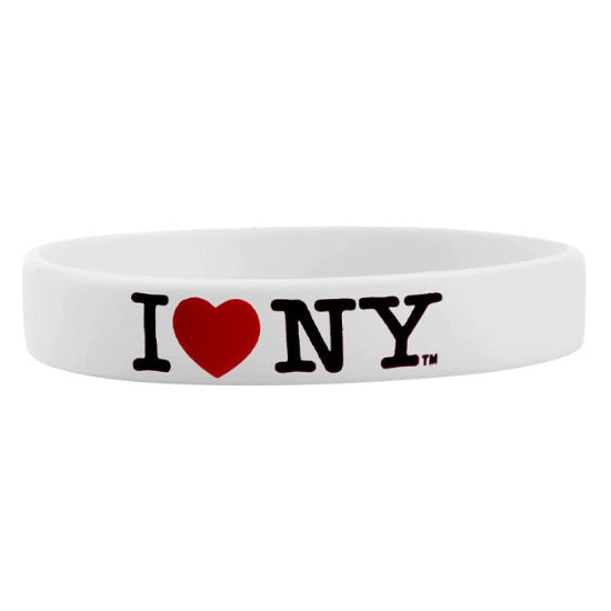 I Love NY Rubber Bracelet - White