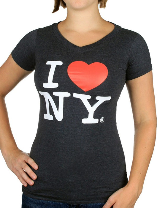I Love NY Curve Fit Women's V-Neck T-Shirt | I Heart NY T Shirt | NYC Clothing (7 Colors)
