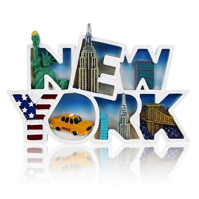 "NEW YORK" Enamel Most Popular NYC Staples Fridge Magnet