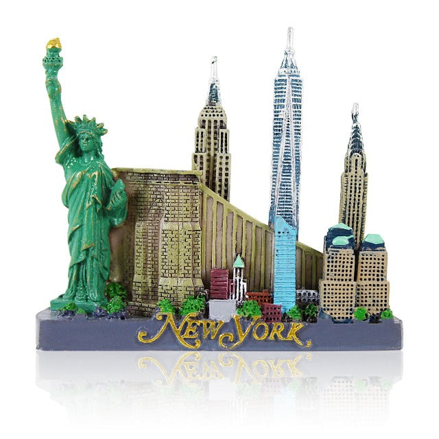 Monuments of "NEW YORK" Ceramic Fridge Magnet