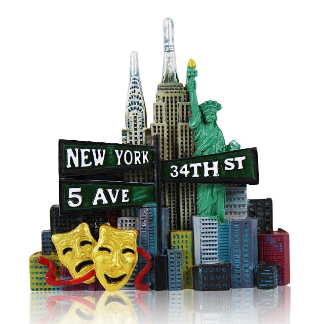 Monuments "New York" Multiple NYC Staples Ceramic Fridge Magnet