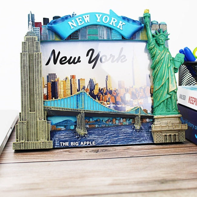 3D Full Color "NEW YORK" Monuments Sculpture NYC Picture Frame | New York City Souvenir | NYC Souvenir Travel Gift
