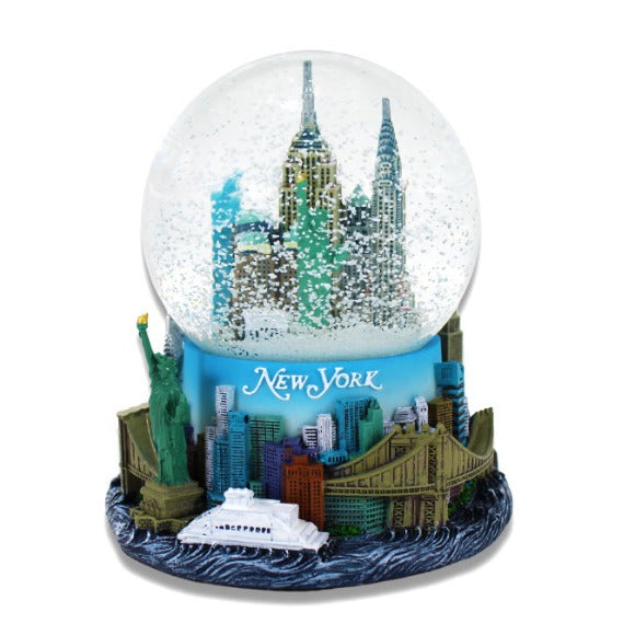 Musical Bridge-scape Manhattan "NEW YORK" Snow Globe | New York City Souvenir (3 Sizes)