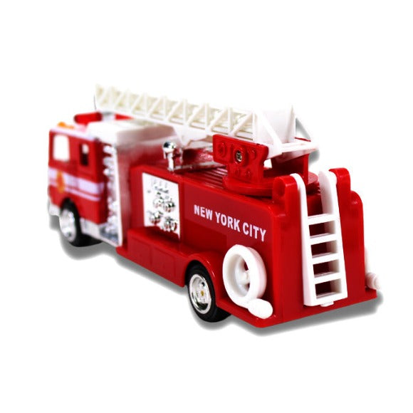 Electronic Metal New York City Toy Firetruck w/ Expandable Ladder