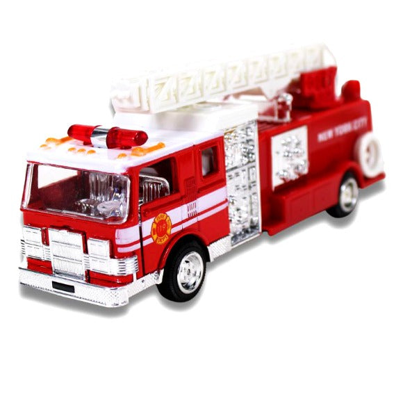Electronic Metal New York City Toy Firetruck w/ Expandable Ladder
