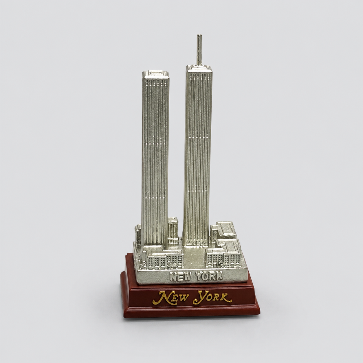 Twin Towers architectural model, 4" Desk Scale, alternate view